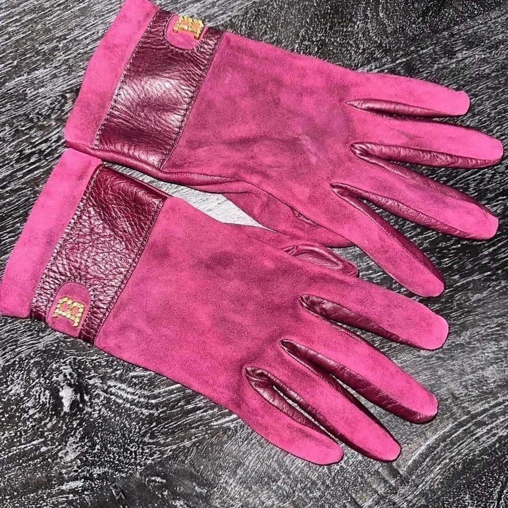Vintage Blumarine Leather/Suede Gloves Sz S